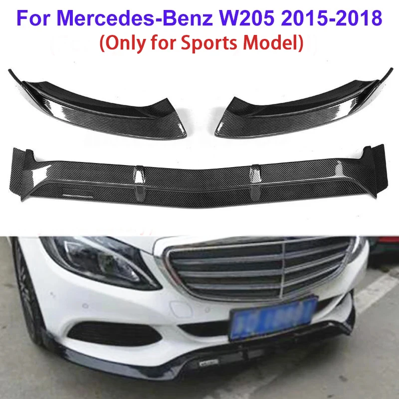 

Car Front Bumper Lip Splitter Spoiler for Mercedes Benz W205 2015-2018 (Only for Sports Model)