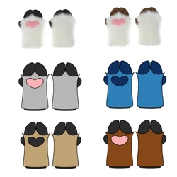Plush Men Cartoon Sheep Hoof Shape Mitten Halloween Necessary