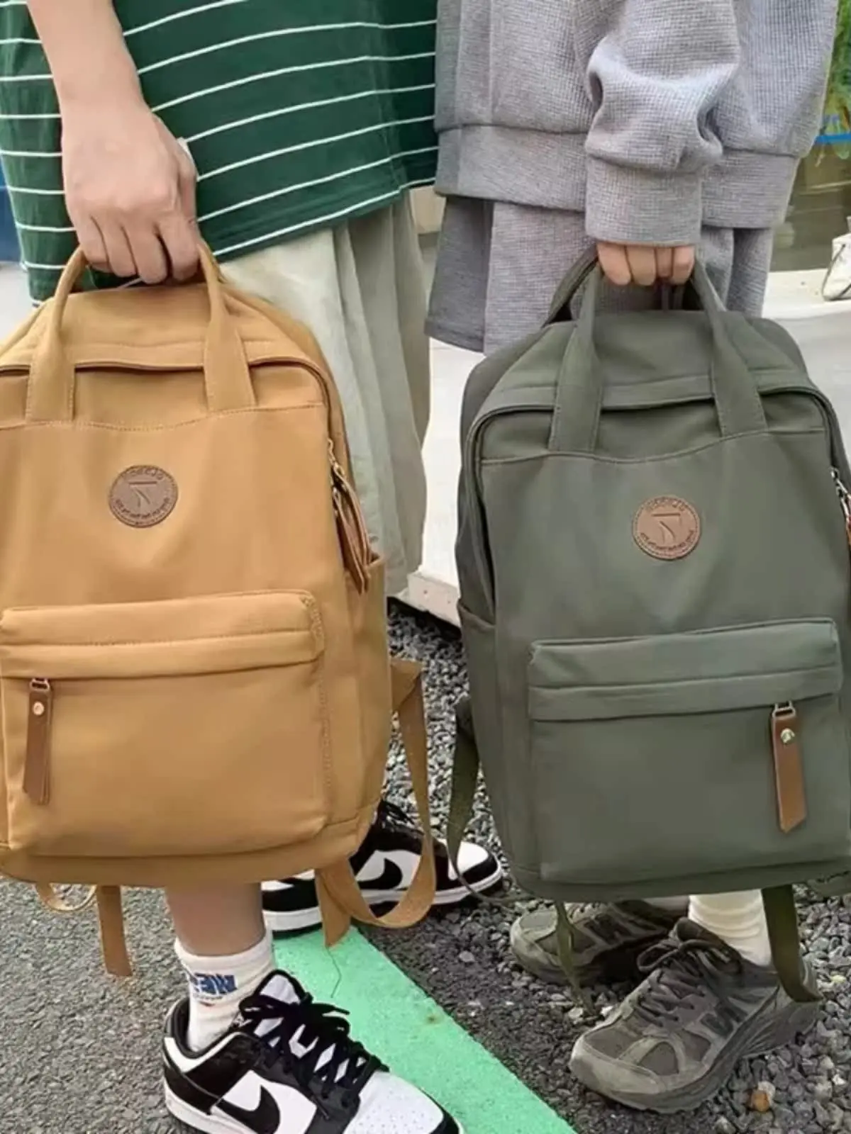 retro-canvas-dual-shoulder-bag-unisex-student-campus-travel-backpack-fashionable-versatile-bookbag-soft-polyester
