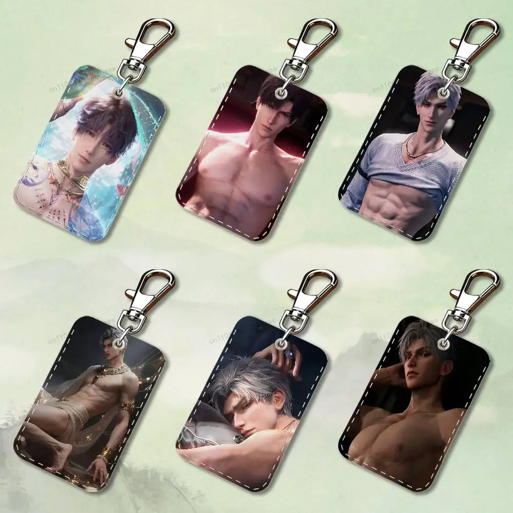 

L-LOVE AND DEEP S-SPACE Custom Access Card Case Leather Card Holder Keychain Key Ring Transportation Card Case Gifts