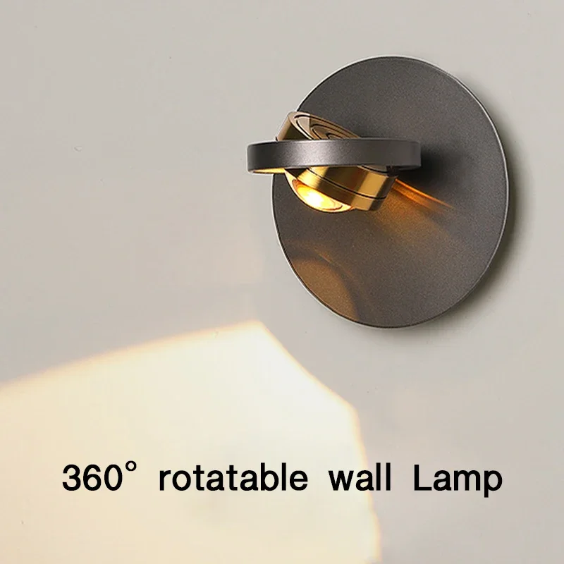 Modern LED Wall Lamp Rotatable Wall Light for Living Room Background Bedroom Bedside Indoor Sconce Home Decor Lighting Fixture