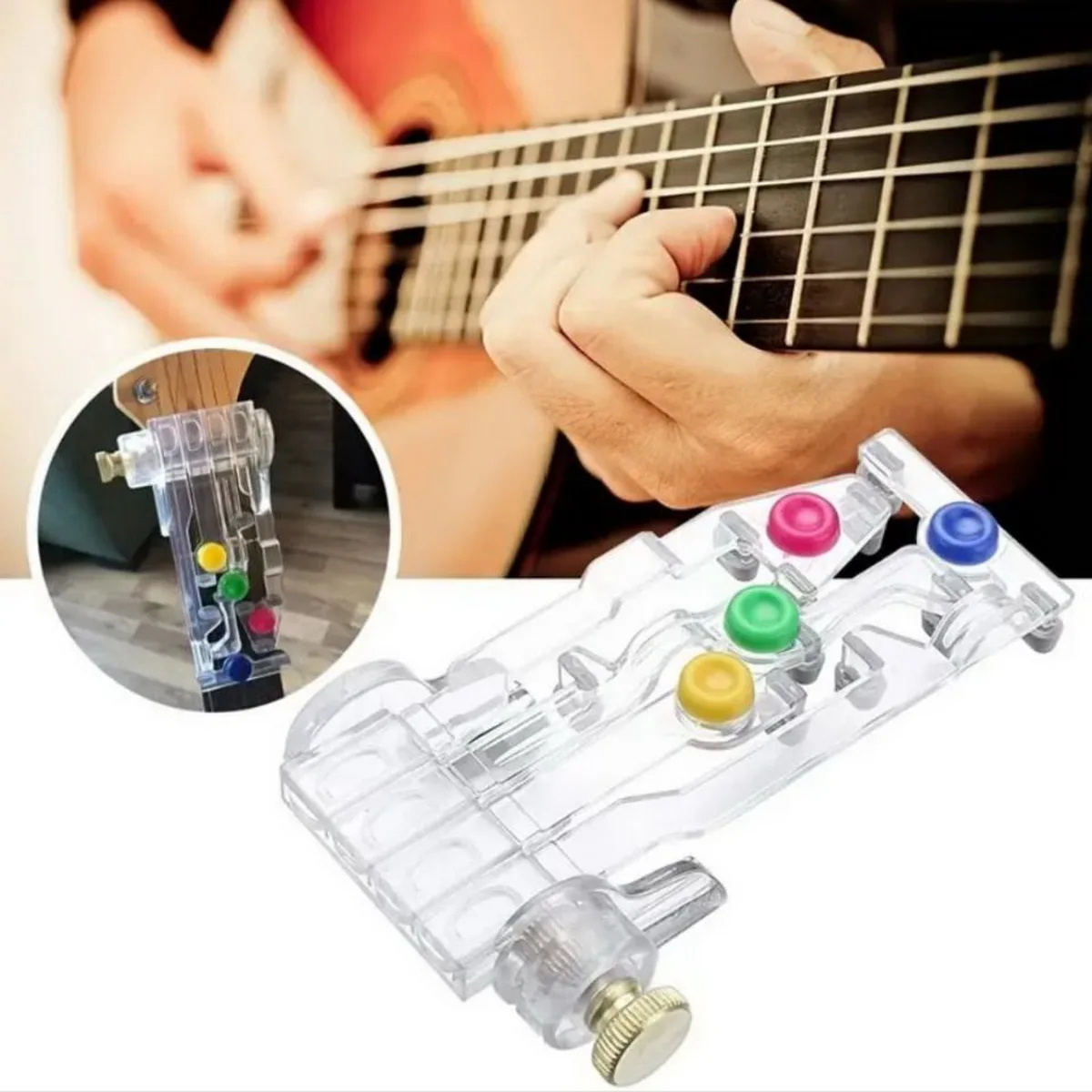 Novice Guitar Chord Finger Aid Sleeve One-Key Chord Lazy Anti-Pain Force Assistor for Beginner Guitar Players