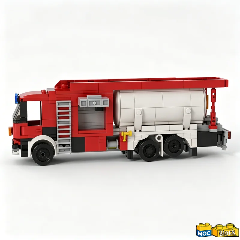 539 Parts Heavy-Class Snow-Powder Fire Truck Model Building Blocks Assembly Educational Toy Creative Collection Birthday Gifts