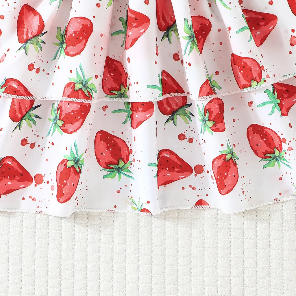 Dress For Kids 6-36 Months Cute Strawberry Sleeveless Princess Summer Formal Dresses Ootd For Newborn Baby Girl