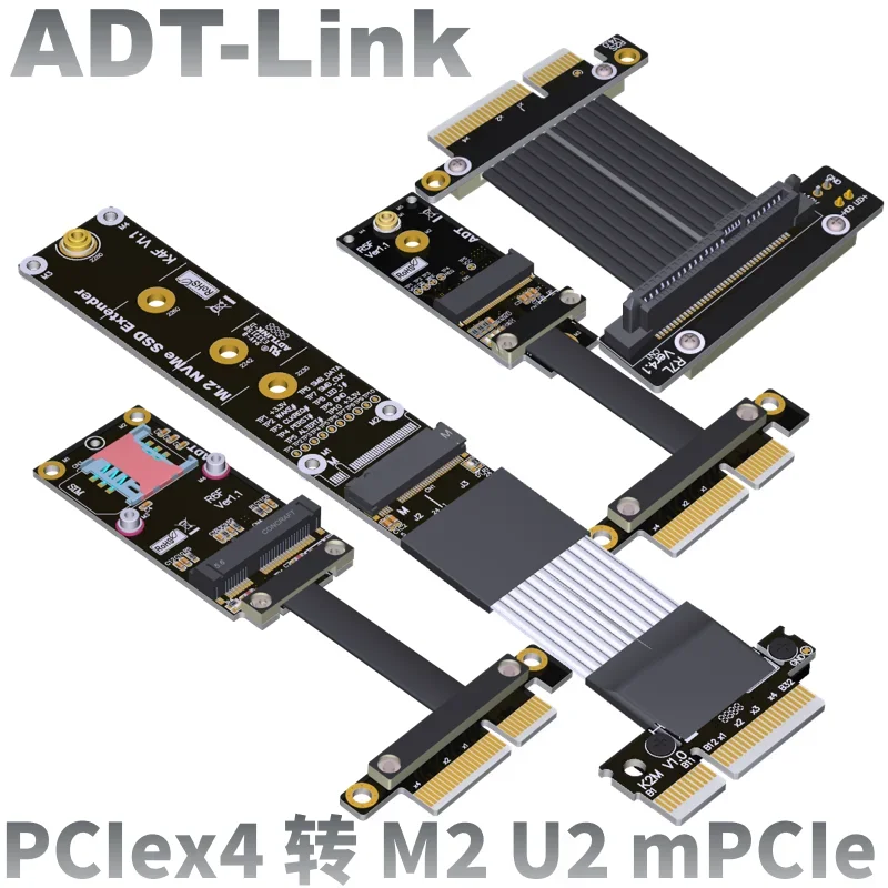 Interruptor U.2 de U2 para PCI-E 3.0 4.0x4 SFF-8639 NVMe Pcie cabo de extensão ssd ADT