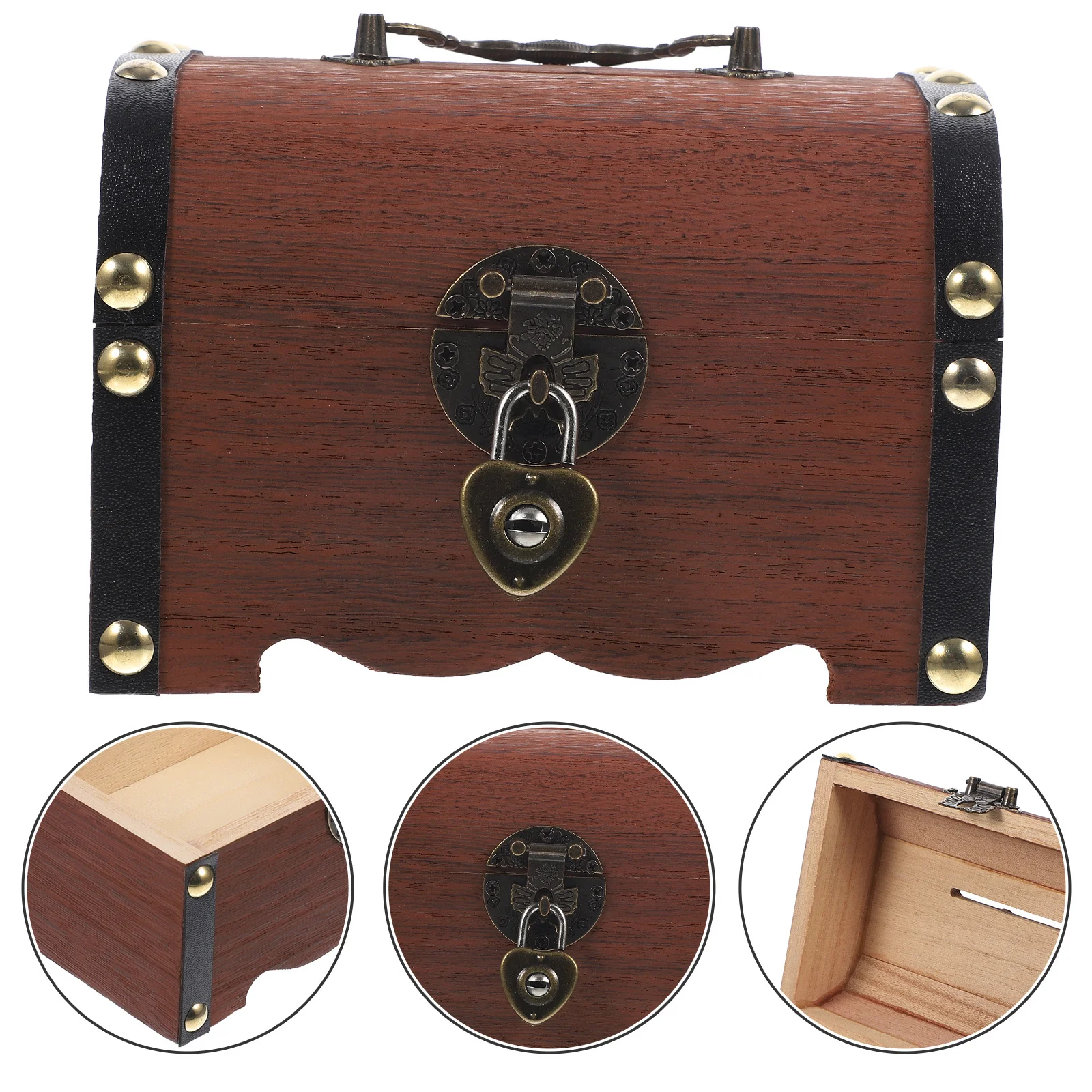 

Wooden Piggy Bank Retro Money Saving Box Vintage Storage Box For Kids Adults Home Decor Desktop Organizer Treasure Chest