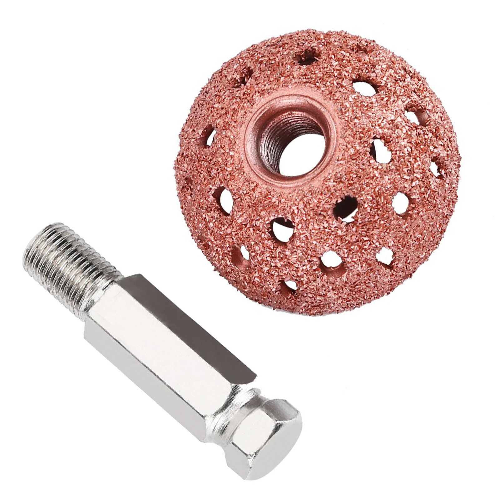 

38mm 70 Grid Coarse Grit Tire Repair Grinding Head Buffing Wheel with Linking Rod, Tungsten Alloy, 9mm Thread Size, 84g Weight,