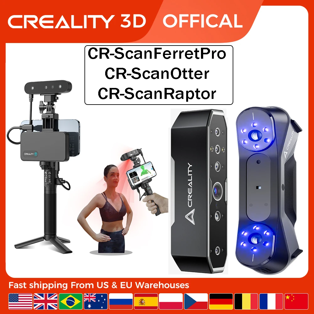 Creality CR-Scan Ferret Pro /CR-ScanOtter/CR-ScanRaptor WiFi 3D Scanner Anti-shake Tracking 0.1mmAccuracy Wireless Scanning