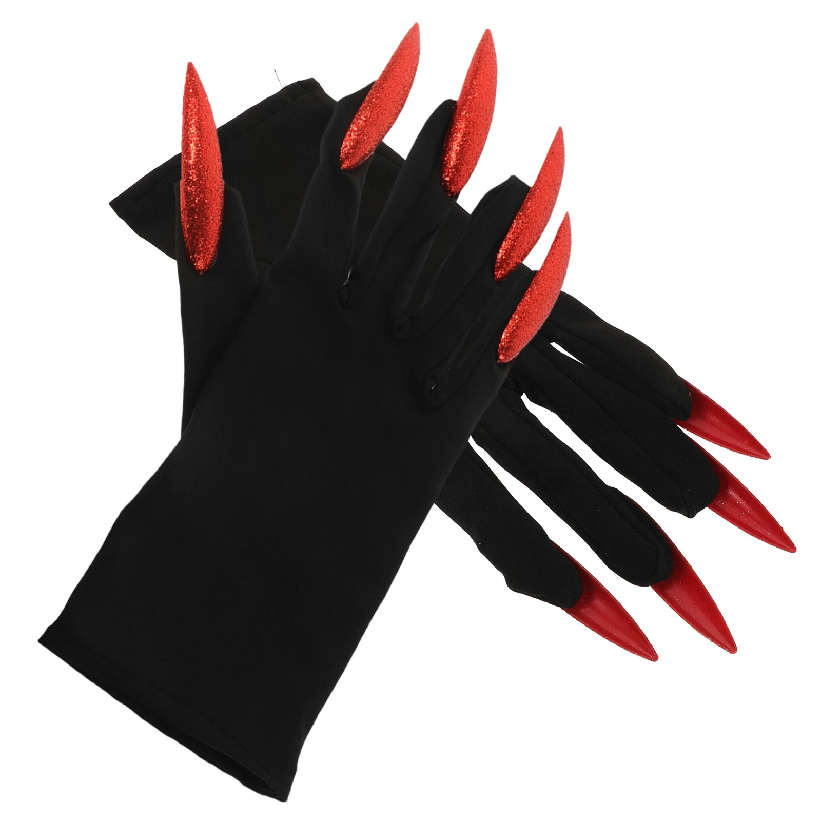 1 par de guantes con garra de fantasma de Halloween, guantes largos para uñas de bruja, accesorios ligeros y cómodos para fiesta de disfraces aterradores