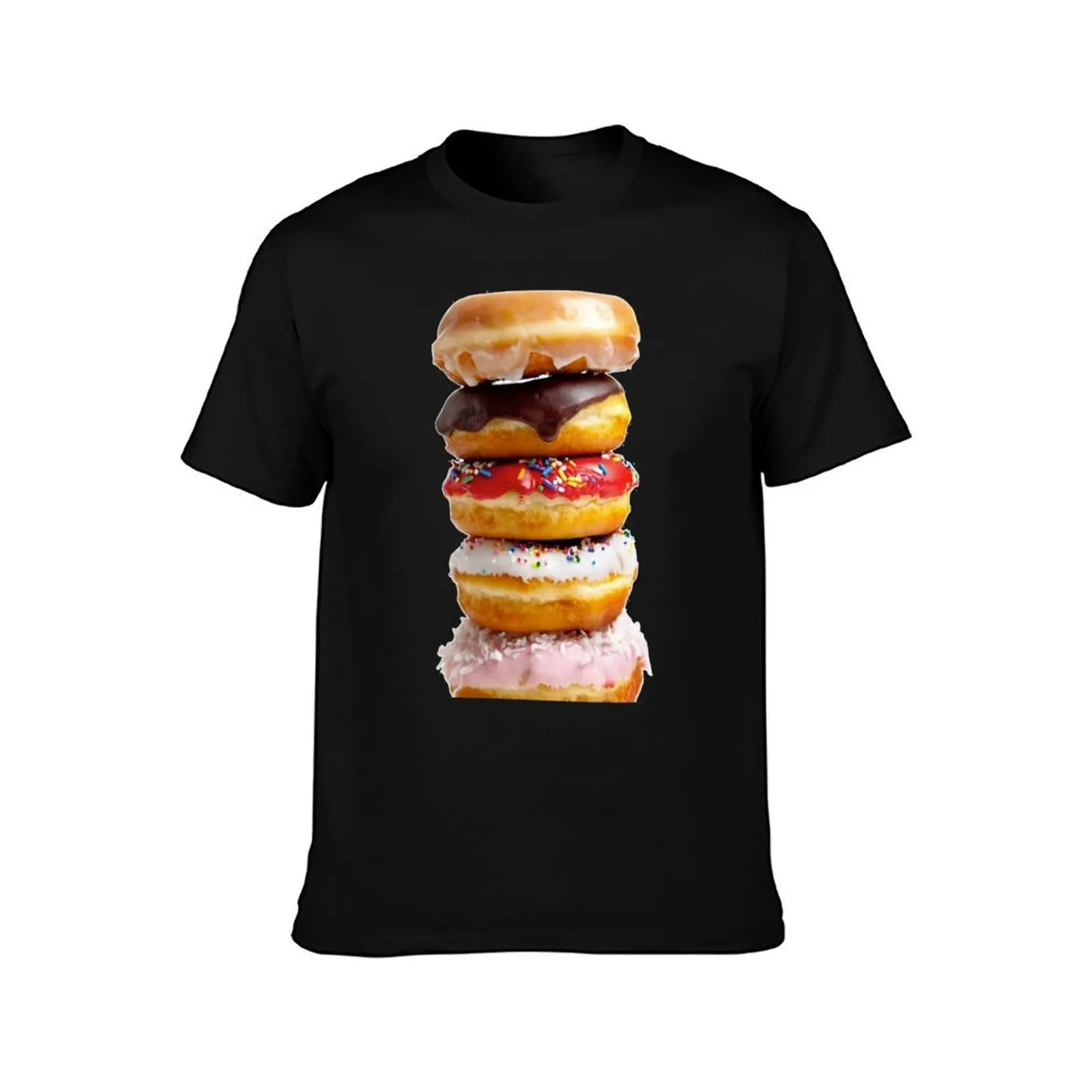 DONUT STACK T-Shirt Basic Solid Color Short Sleeve Cotton Top T-Shirt