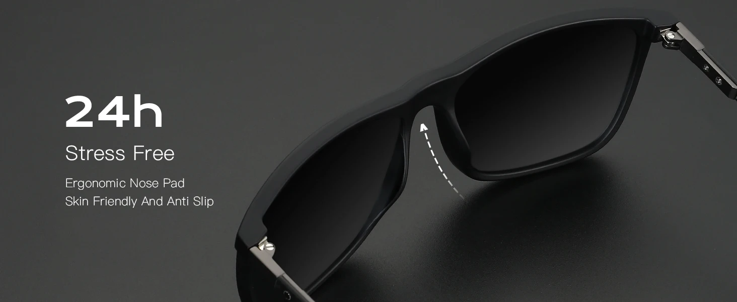 ZENOTTIC sonnenbrillen herren Quadratische polarisierte Sonnenbrille für Herren, ultraleichte Carbonfaser-Sonnenbrille, zum Fahren, Angeln, Golf, Sport, UV400-Schutz – Detail 10