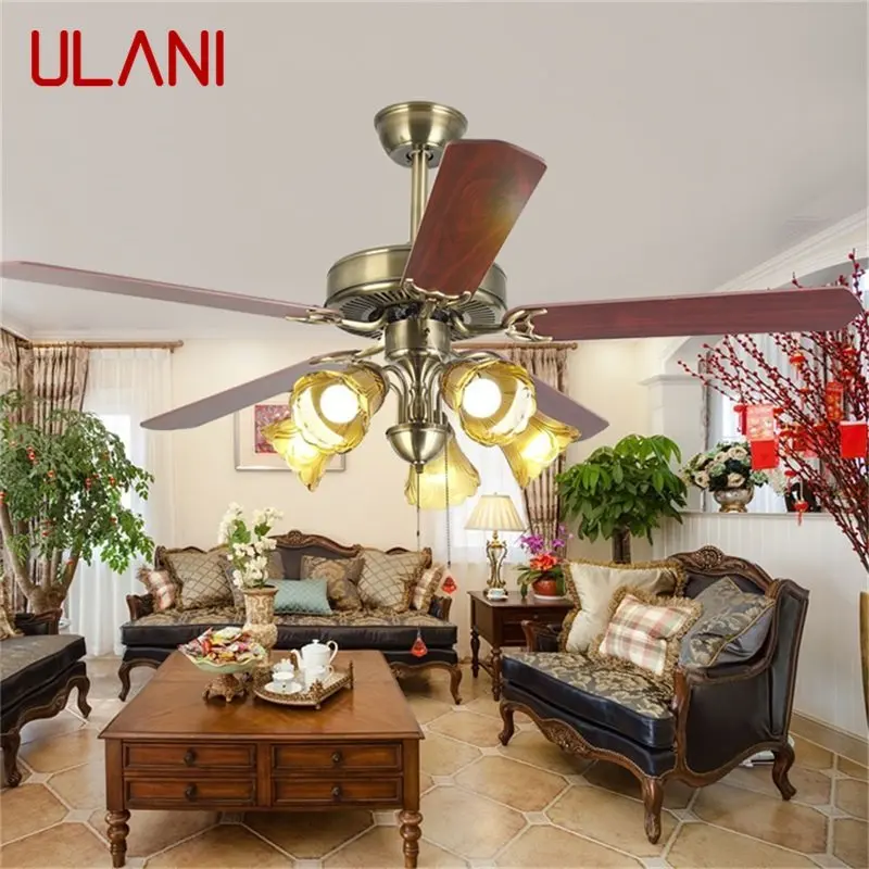 ULANI Classical Ceiling Fan Light Big 52 Inch Modern Simple Lamp With Remote Control LED For Home Living Room