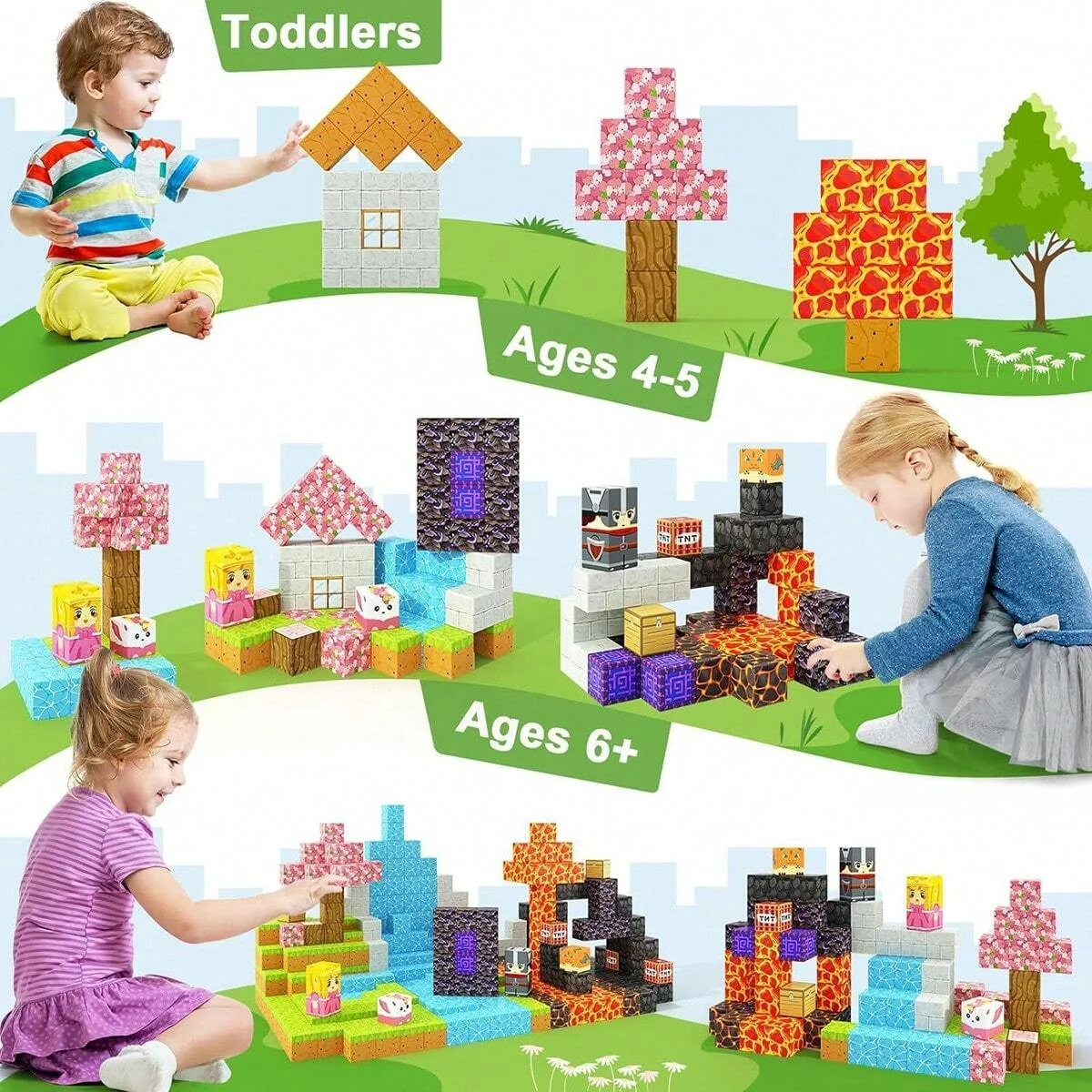 Magnetic Toys Magnetic Building Blocks Puzzle Cube Building Toys Sensory Toys For Toddlers Gifts Construction Toys
