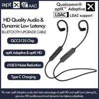Neckband Wireless Bluetooth Cable QCC5125 LDAC/aptX Adaptive/aptX-HD HIFI Earphone Cable MMCX/2PIN/IE80/QDC/A2DC/IE40PRO