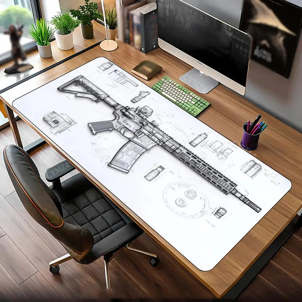 

Детали винтовки AR, большой коврик для мыши, настольный коврик, игровые коврики, противоскользящие прочные офисные аксессуары, коврик для клавиатуры и мыши, коврик maus