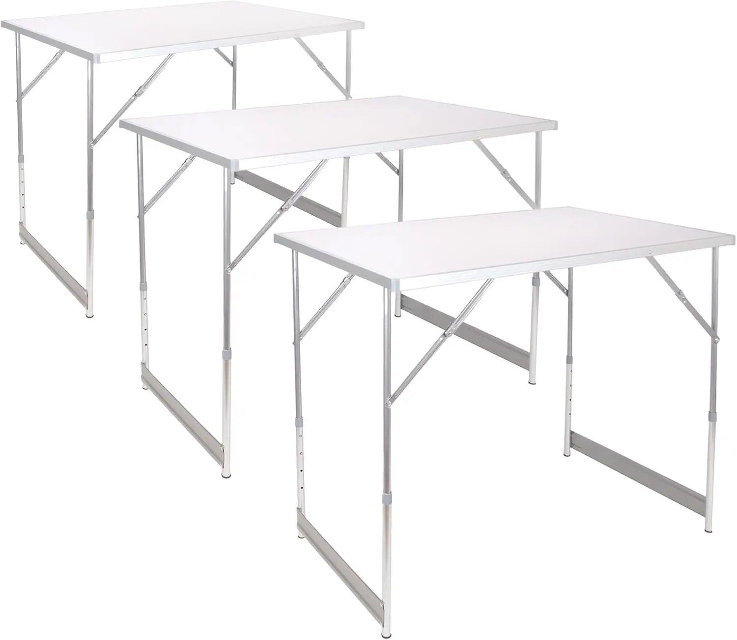 in Weiß – multifunctionaler Arbeitstisch – höhenverstellbarer Mehrzweck-Tisch – Malertisch – Profi-Tapeziertisch bis 30 kg belas