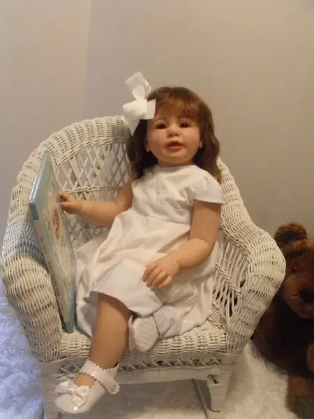 Customized limited Supply 28inch Reborn Baby Katie Marie With Hand-Rooted Hair Already Finished Doll With Different Dress