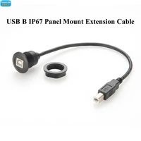 Cable de Extensión USB Tipo B Macho a Hembra, Montaje Redondo en Panel, Convertidor USB B, Cable Extensor para Impresora, Escáner