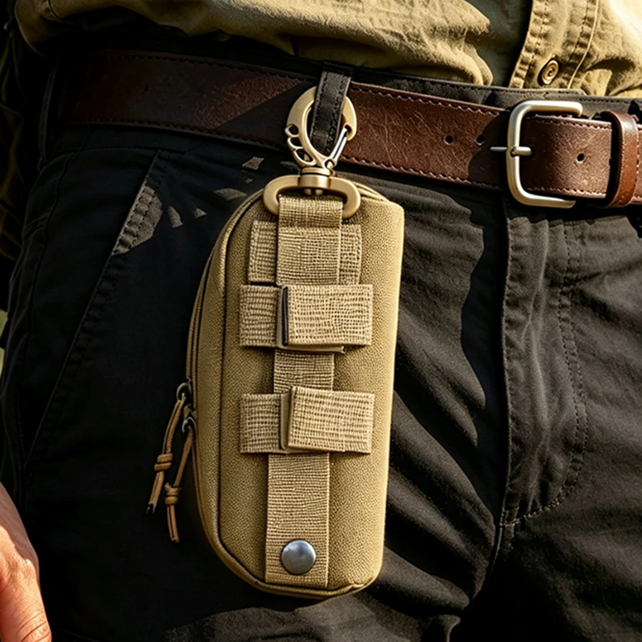 Outdoor portable glasses protection box, sunglasses box, Molle system small storage bag