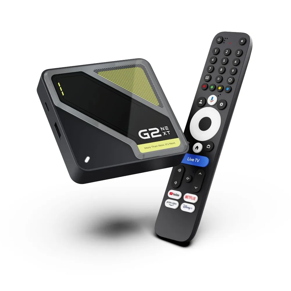 Yinzam RockTek G2 Next – dekoder Google TV z obsługą Netflix, certyfikowany przez Google, z procesorem Amlogic S905X5M-J, 4 GB pamięci RAM i 64 GB pamięci wewnętrznej, obsługujący DTS, Dolby Audio, — 2