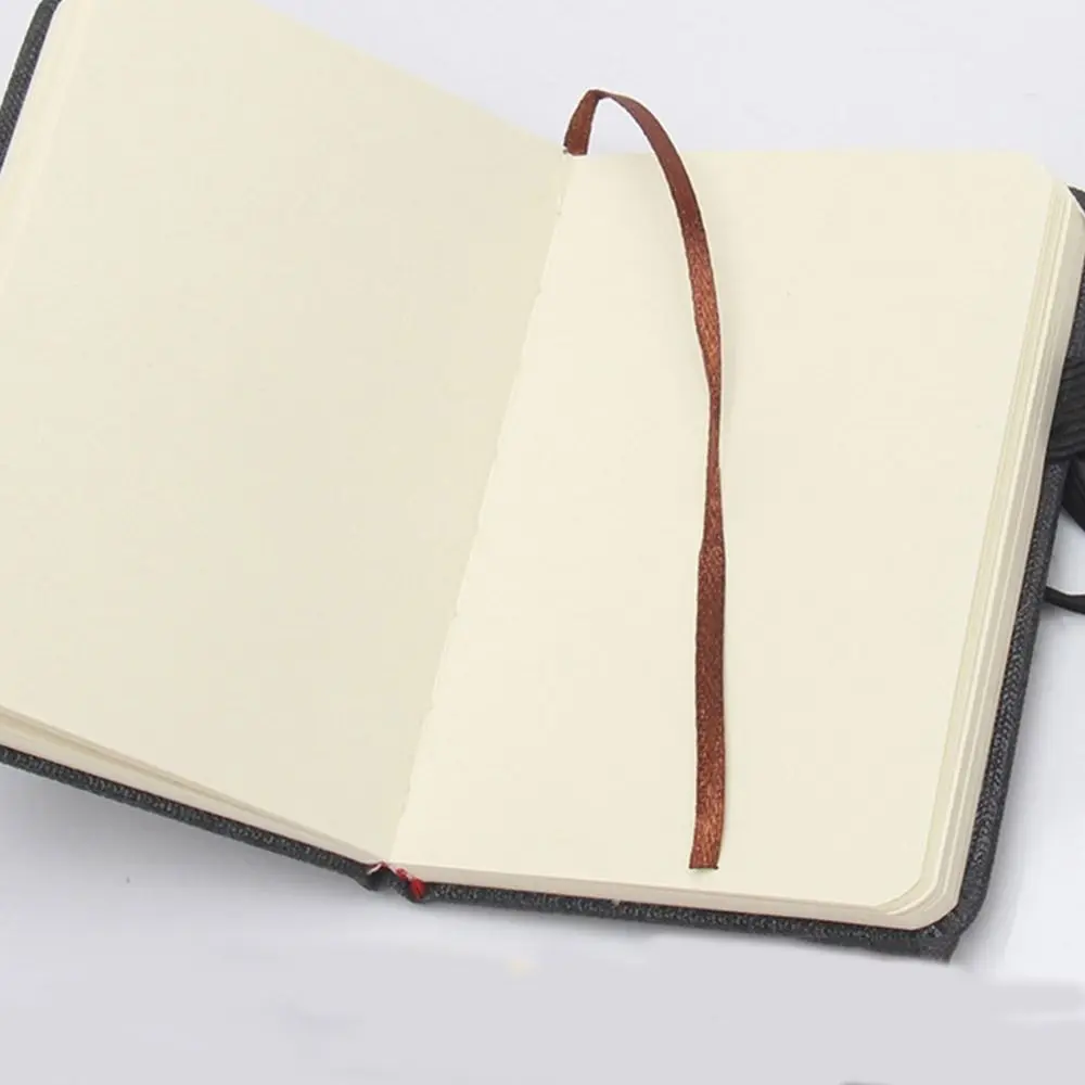 2pcs 100 Sheets A7 Mini Notebook Thick Refillable Blank Page Notepad Linen Cloth Grain Square Portable Pocket Memo Sketchbook