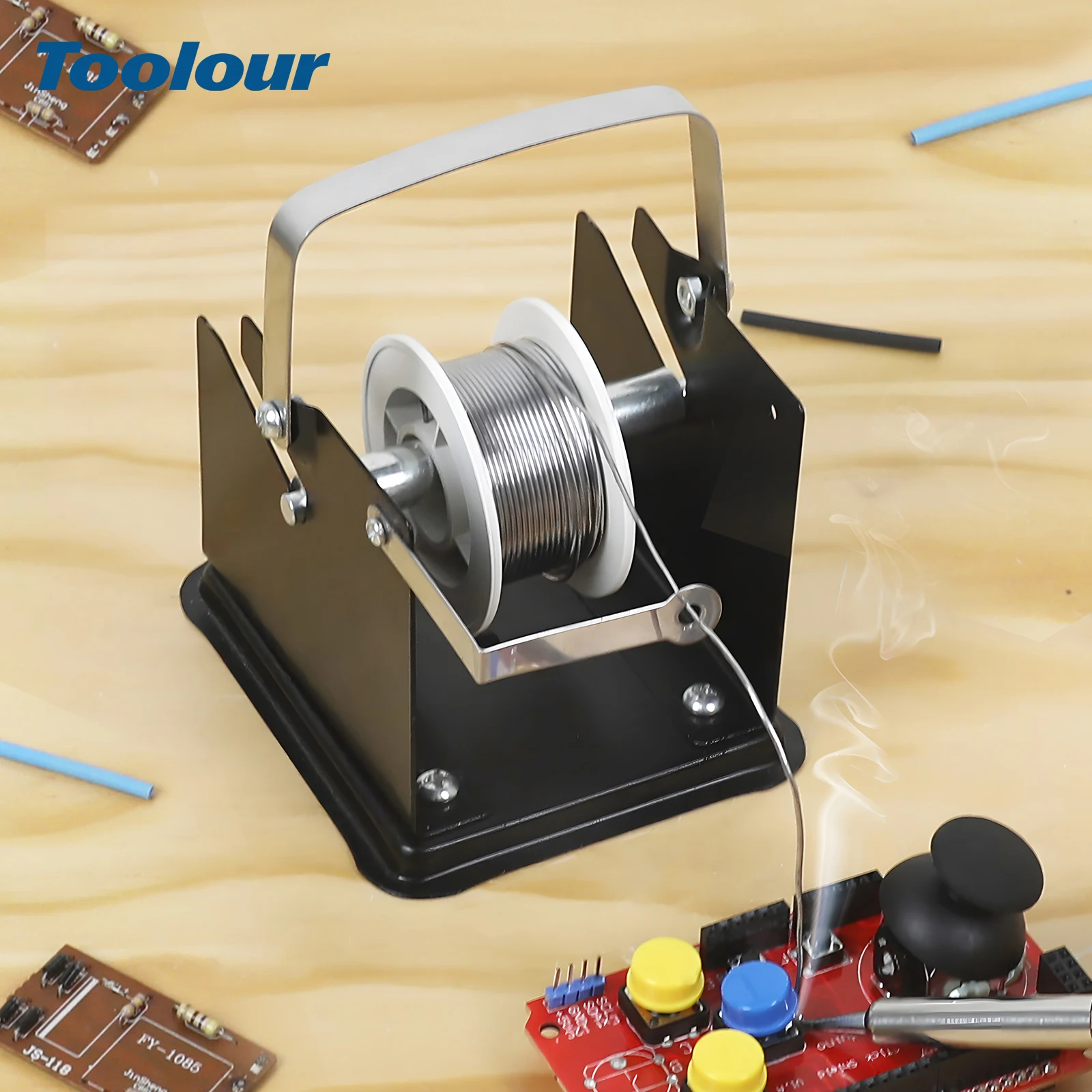 

Toolour подставка для паяльной проволоки, сварочная проволока, регулируемый держатель рулона, диспенсер для припоя, катушка, держатель паяльника, сварочный инструмент