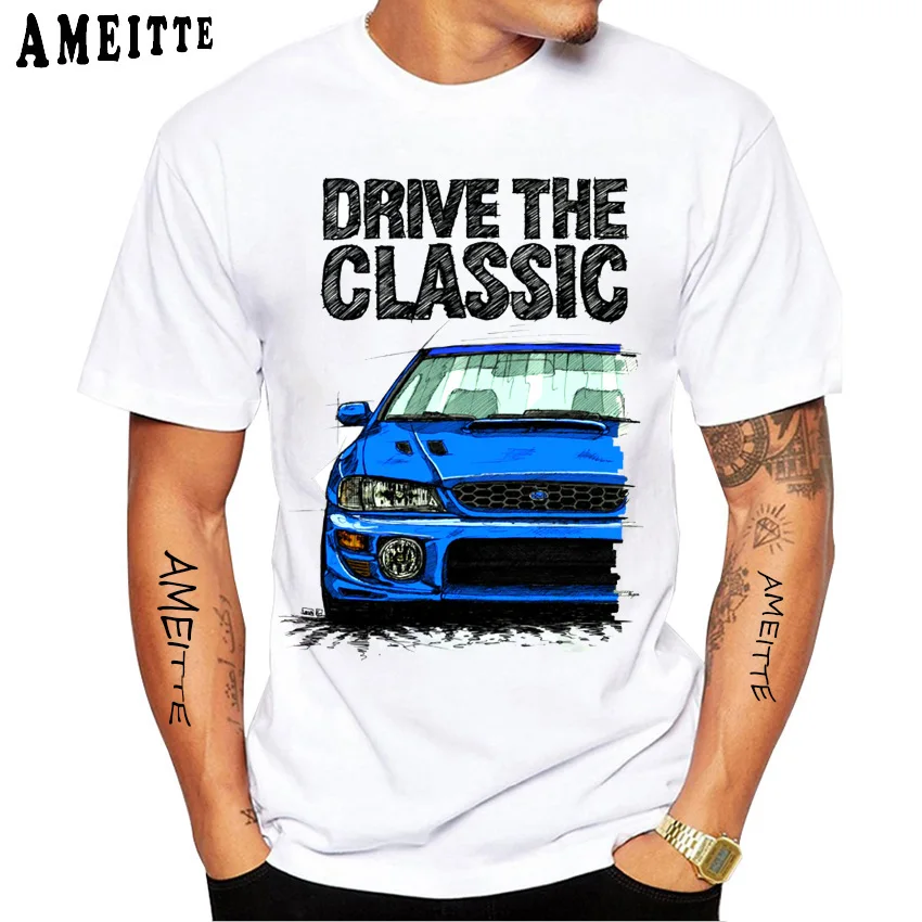 Drive The Classic Subie Impreza WRX STi Car T-Shirt New Men Short Sleeve Harajuku JDM Fan T Shirt Hip Hop White Casual Boy Tees