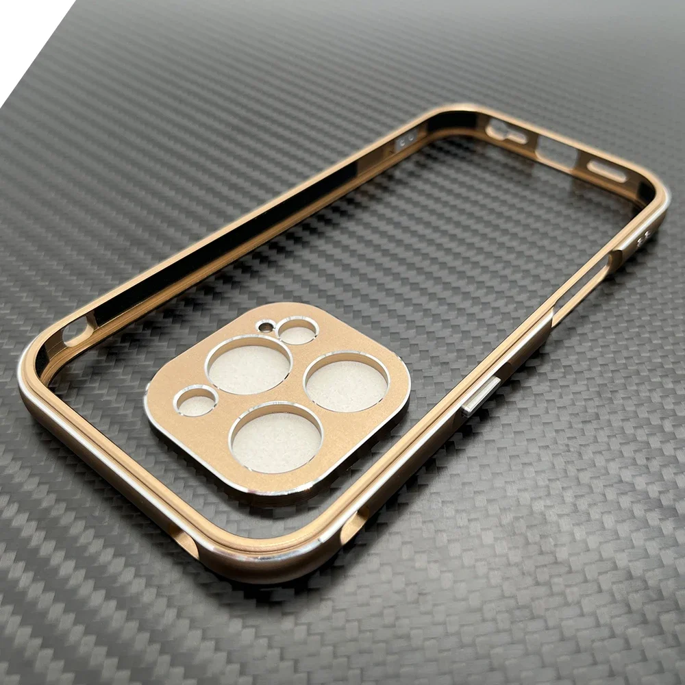 

Lightweight Metal Bumper For iPhone 16 Pro Max Ultra Thin Frame 15 Plus 14 13 mini 12 Anti-Scratch Funda Case+Camera Lens Cover