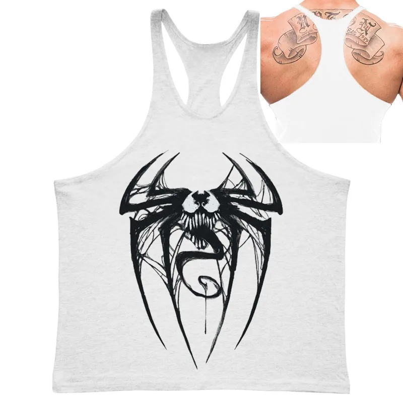 Men's Venom Spider Graphic Stringer Vest - Gym Fitness Racerback Tank Top Breathable Stylish Comfortable Bodybuilding & Workout