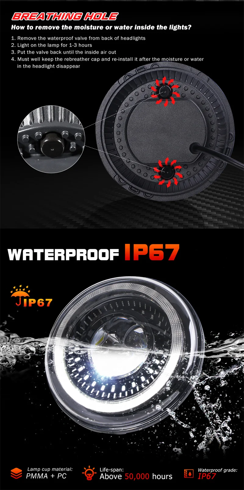 7 Inch LED Headlights Filed 4x4 Turn Signal Round HeadLight for Land Rover Defender Lada Niva 4X4 Uaz Hunter Mazda Miata MX5