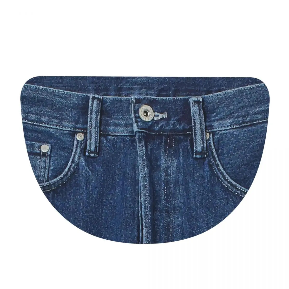 Blue Denim Classic Jeans Texture Soft Flannel Half Round Doormat Non Slip Bathroom Mat Absorbent Floor Carpet for Living Room
