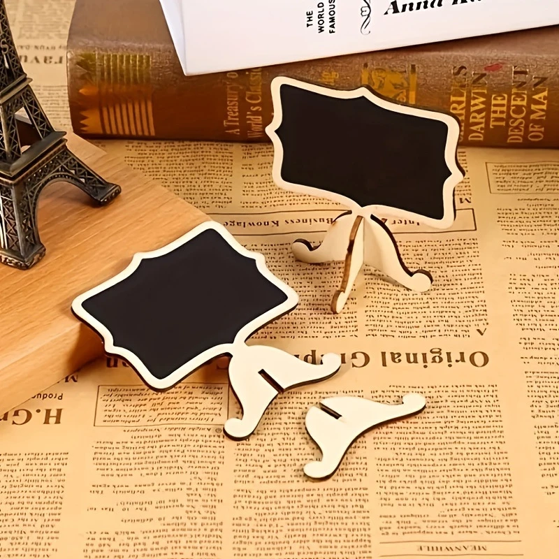 10PCS Portable Wooden Blackboard Mini Boards Message Label Sign Chalkboard DIY Decoration For Birthday Wedding Home Party