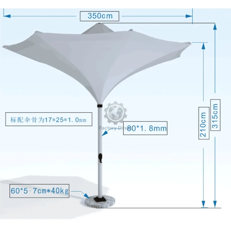 

Wholesale Promotion Unique Commercial Furniture Tulip Umbrella with LED Light Big Heavy Duty Aluminum Remote Control Umbrella