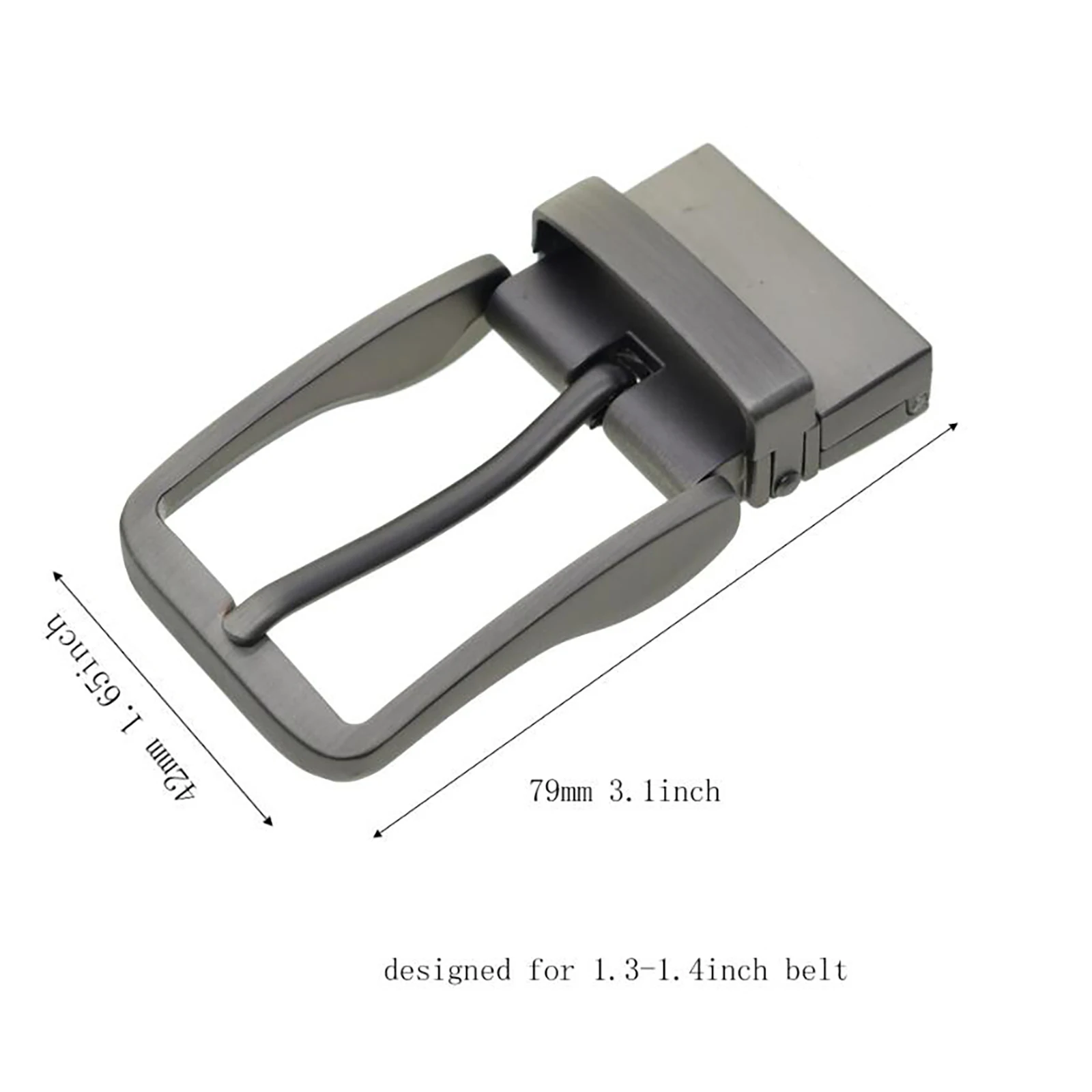 super fine pattern solid metal pin lock rotatable Prong secure Matte Black man belt buckle for 1.35inch strap replacement