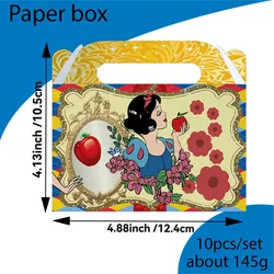 10pcs Snow White Cartoon Cookie Box Merry Christmas Kraft Paper Candy Gift Boxes Kids New Year Gift Box for Party Supplies