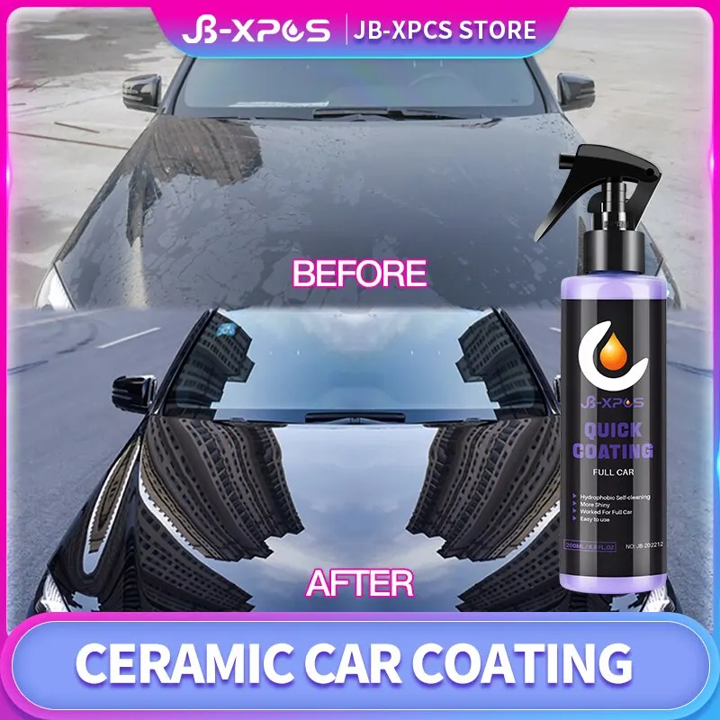 Ceramic Quick Coating Spray High Gloss Shine Waterproof Nano Liquid Glass Paint Hydrophobic Agent Wax Car Care Detail JB 12