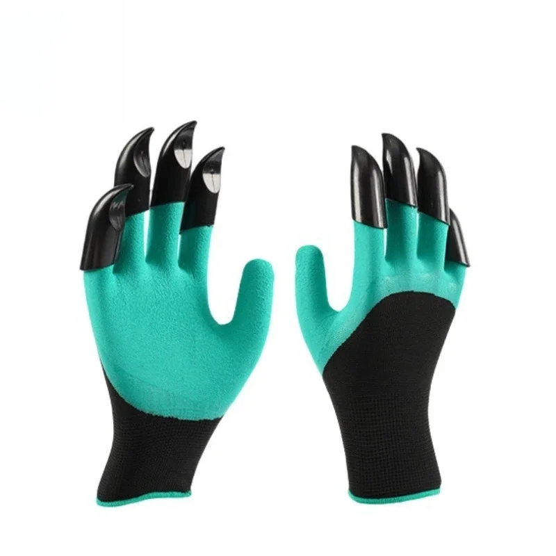 Outdoor gardening planting gloves, thickened latex breathable garden gloves with claws, stab-proof labor insurance gloves