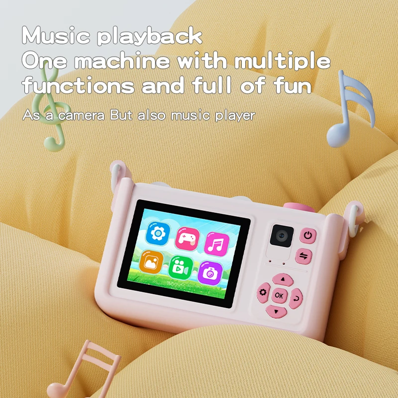 كاميرا رقمية للأطفال كاميرا مزدوجة كاميرا فيديو HD1080 شاشة 2.0 بوصة وحبل بطاقة SD 32G لهدية عيد ميلاد الأطفال/عيد الميلاد
