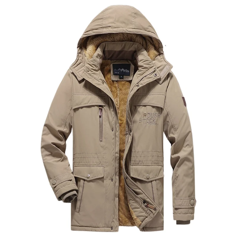 

Мужская зимняя утепленная парка с капюшоном, ветрозащитная, теплая, с длинными рукавами, для активного отдыха, доступны большие размеры