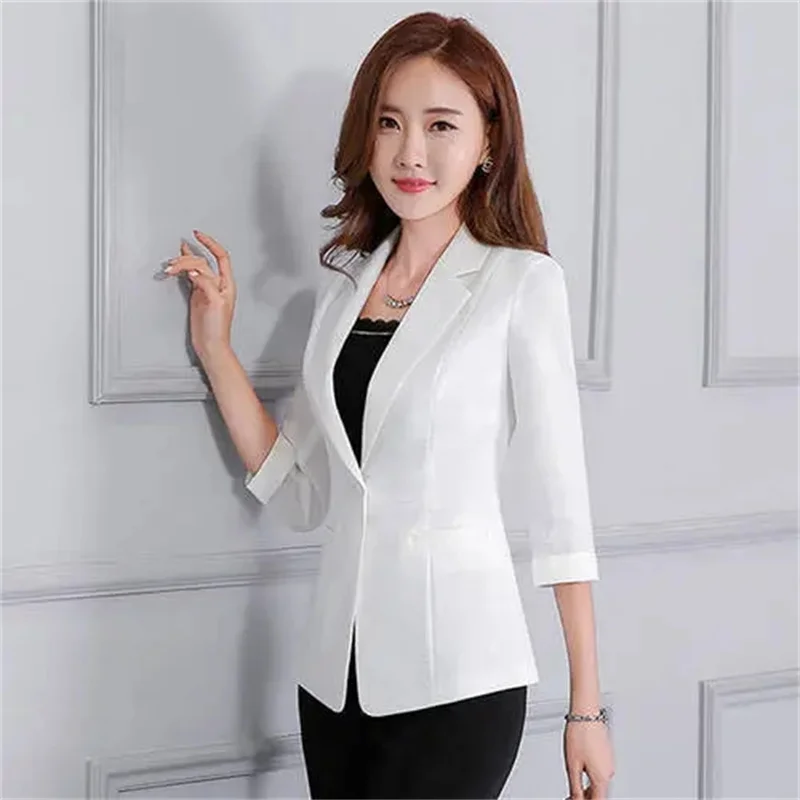 

New Summer Women's Blazer Diamond-Encrusted Sunscreen Jacket White Suit Jacket Women Fashion Thin Blazer Ladies Tops