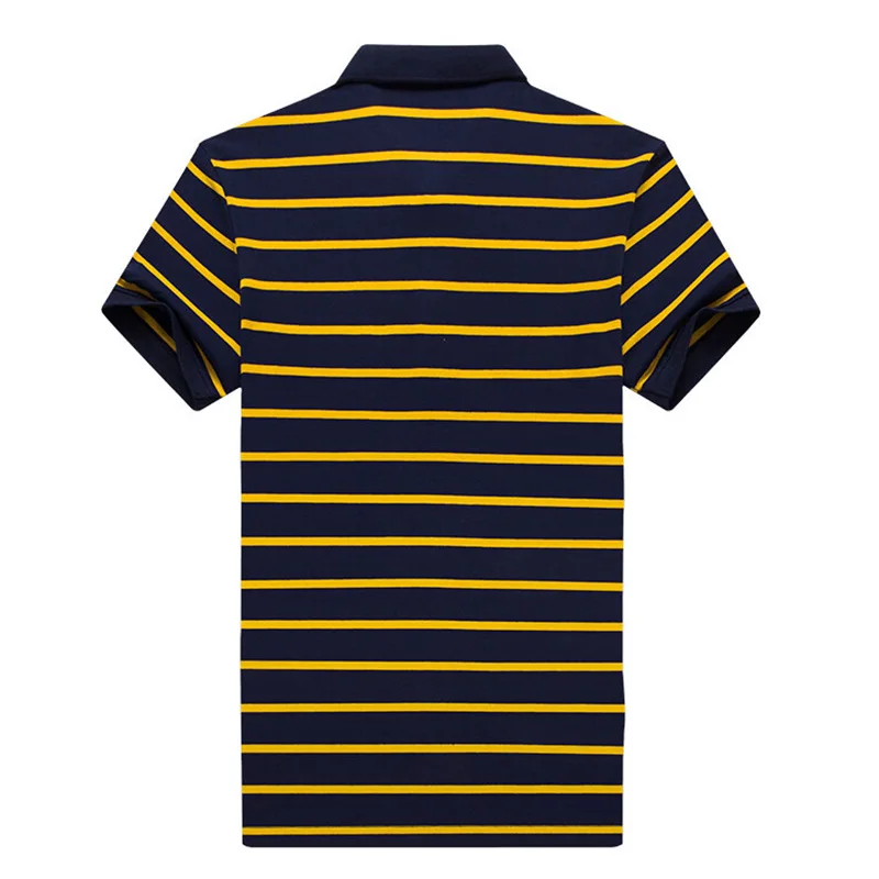 New Summer Men Classic Striped Polo Mens Cotton Short-Sleeved Embroidered Business Casual Hot Polo Shirt Male Dropshipping