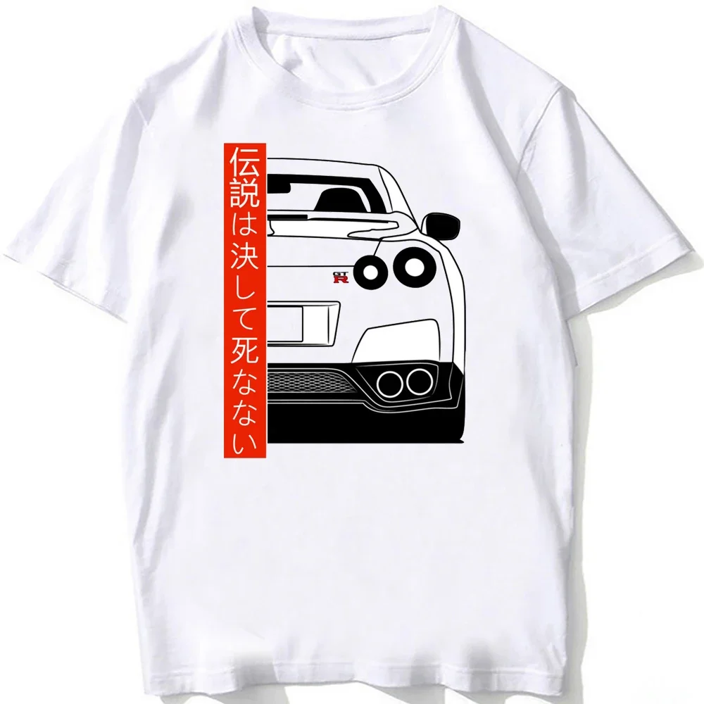 Забавная ракета R34 GTR Skyline JDM, регулируемая модель, мужские футболки с коротким рукавом, японский классический дизайн автомобиля, повседневные футболки в стиле хип-хоп для мальчиков, белые топы