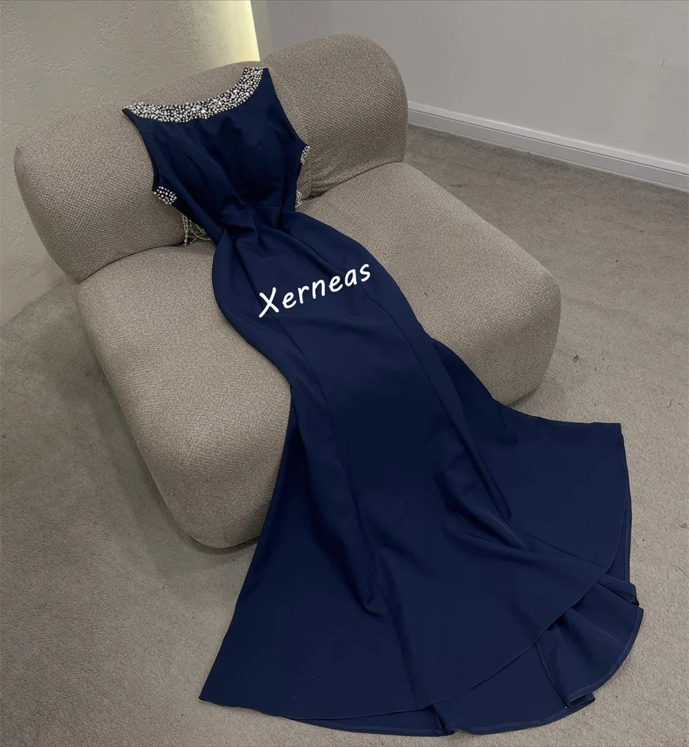 فستان سهرة رسمي مخصص برقبة دائرية فساتين طويلة بدون ظهر مناسبة مخصصة ومزاج أنيق لحفلات الزفاف اللامعة