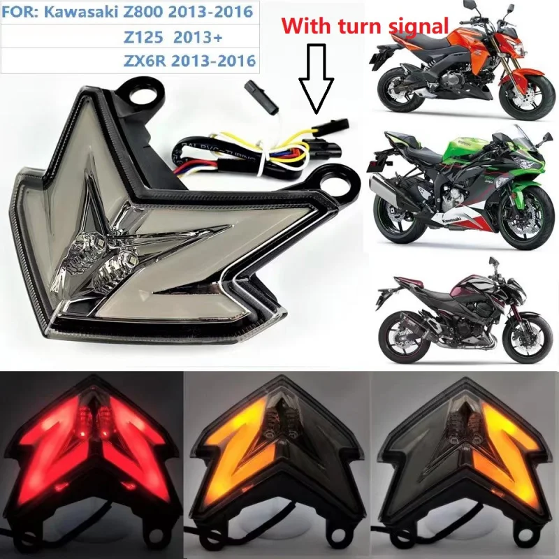 

Светодиодный стоп-сигнал, задний фонарь для KAWASAKI Z125/Pro 2013-2022 Z800 ZX6R NINJA 2013-2016, аксессуары для мотоциклов, задний фонарь, стоп-сигнал
