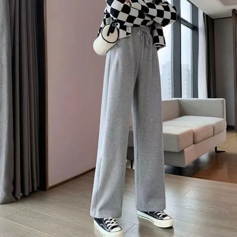 

ZOKI Girls Sweatpants Casual Loose Trousers Autumn New Women Clothing 2023 New Women Trousers Feme Causal Solid High Waist Pants