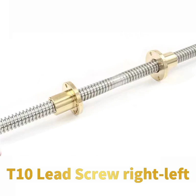 

1PC 304 stainless steel T10 Lead Screw right-left length100-1000mm OD 10mm Pitch 2mm Lead 2mm for for 3D Printer part