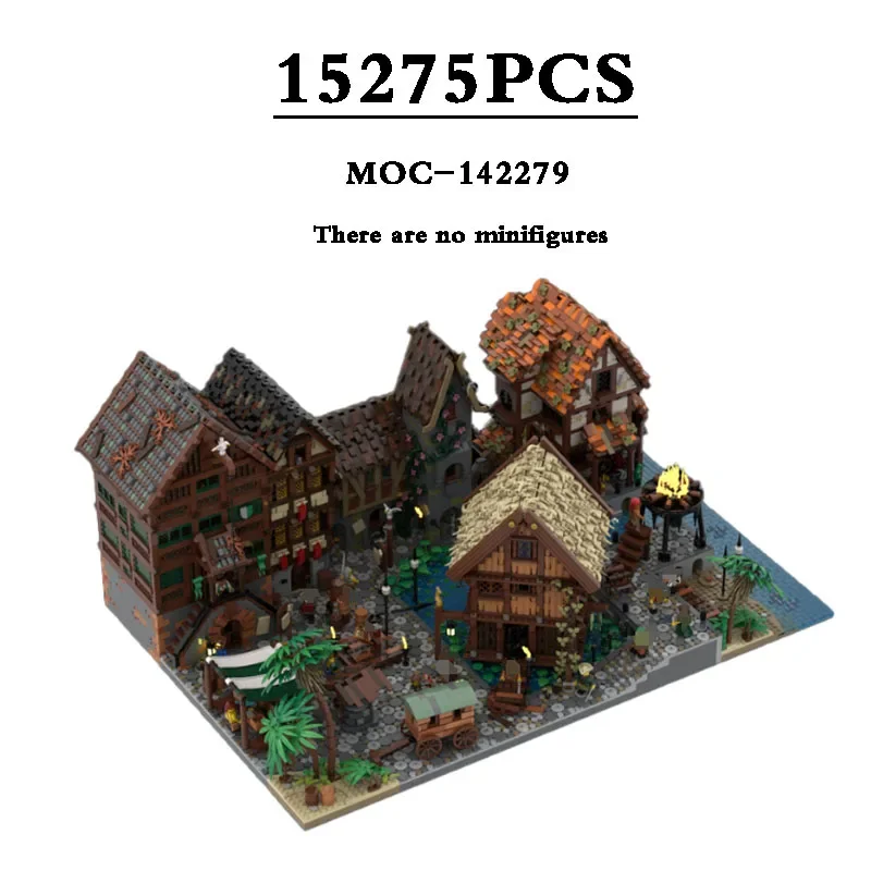 MOC-142279 Businessman's Story Brewery Assembling City Buildings Seaside City Building Blocks Toy Module 15725PCS Toy Gift