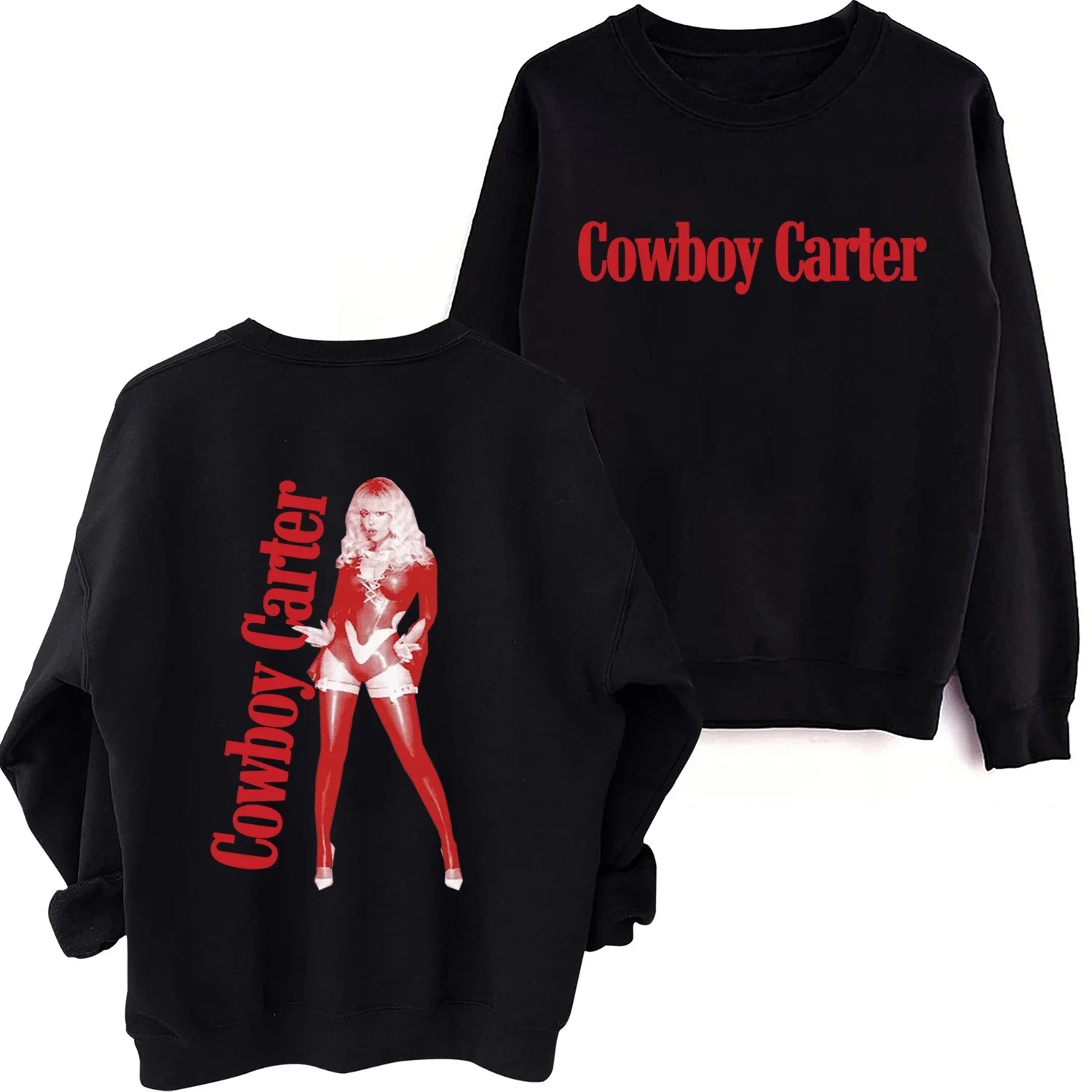 Beyonce Cowboy Carter Sweatshirt Harajuku Hip Hop Round Neck Long Sleeve Oversized Hoodie Fans Gift