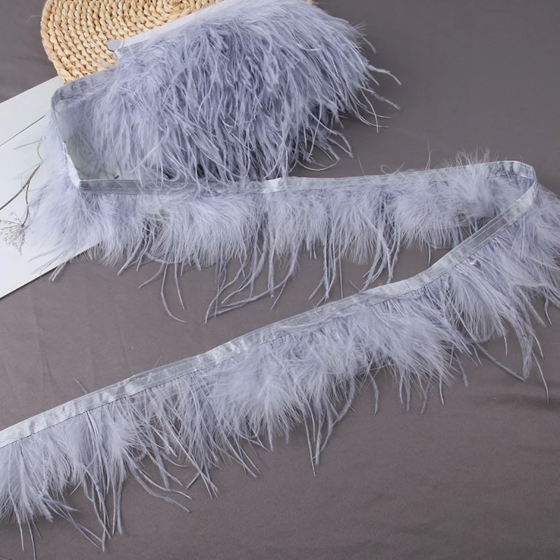 10-15CM 1 M ostrich feathers turkey feathers tassels lace trim DIY feathers for sewing in dresses　Garment Accessories