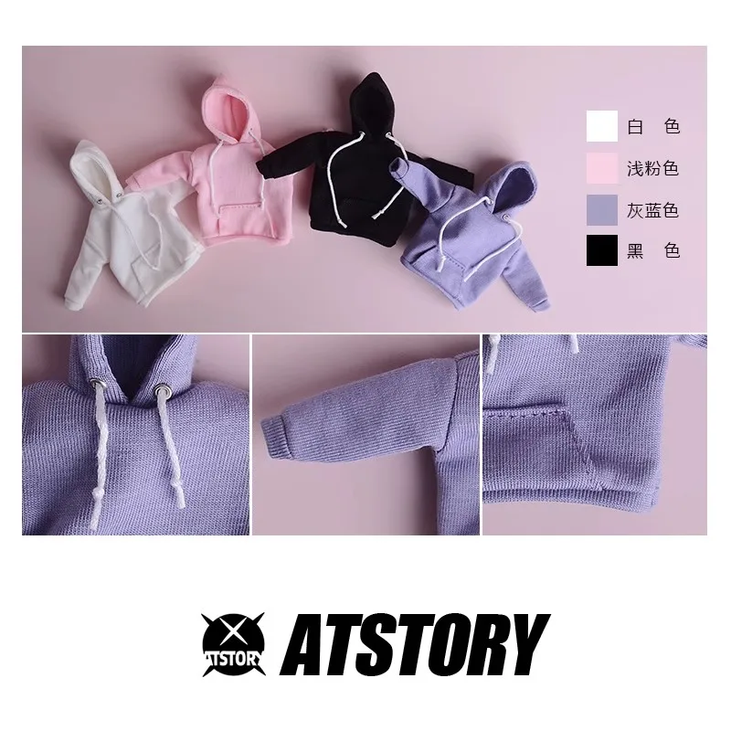 ATStory-Sudadera con capucha para niña, escala 1/12, modelo de ropa compatible con muñecas corporales de figura de acción de soldado Romankey SnailShell de 6 pulgadas